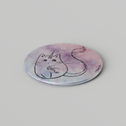 Button Caticorn purple