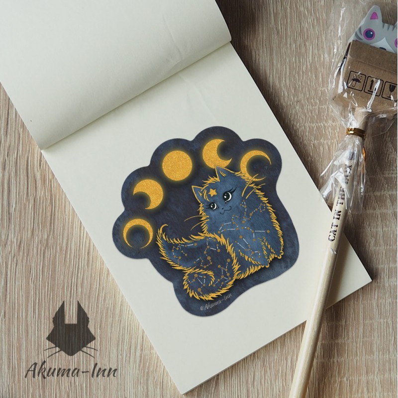 Sticker Moon Cat Constellations
