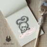Sticker Red thread -  White Cat