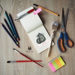 Sticker Red thread -  Black Cat