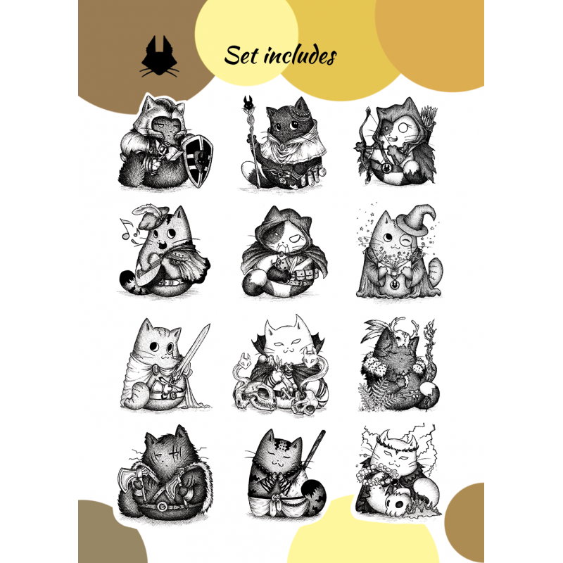 Pakiet Naklejek Koty RPG