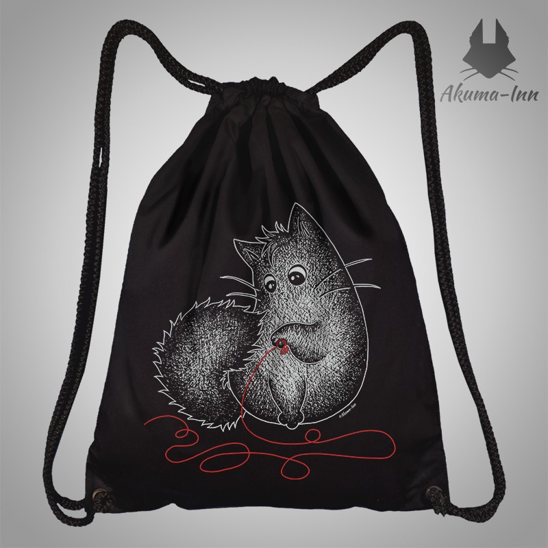 Worek Czerwona nić - Czarny kot