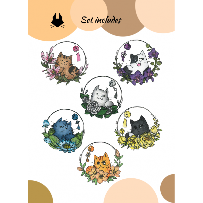 Sticker Set Chinese flowers