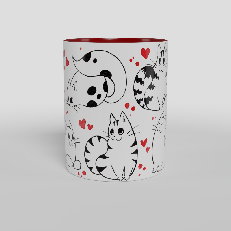 Kubek Black and White - Hearts