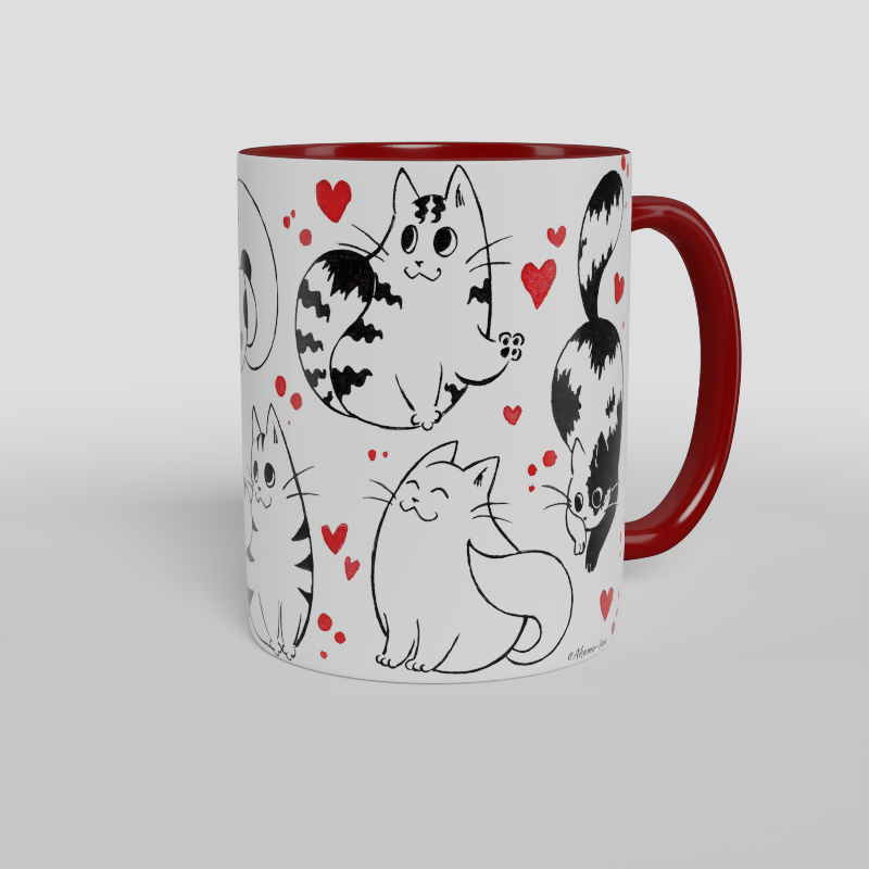 Kubek Black and White - Hearts