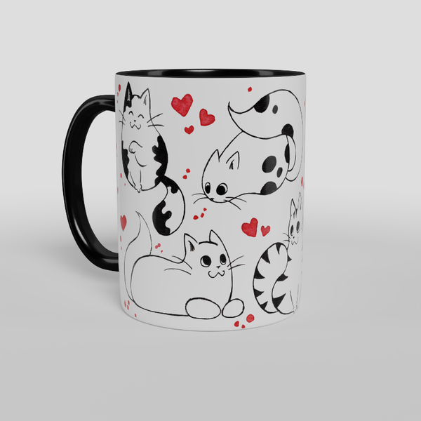Kubek Black and White - Hearts