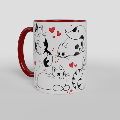 Kubek Black and White - Hearts