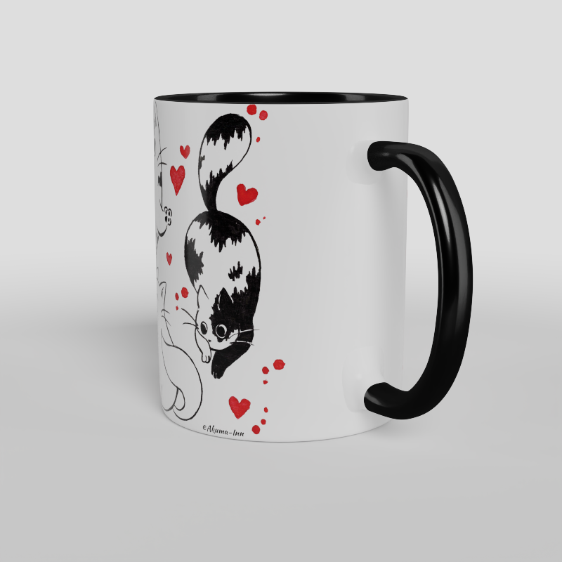 Kubek Black and White - Hearts