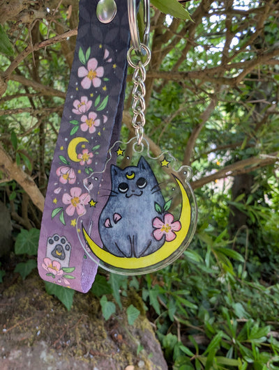 Smyczka z brelokiem - Moon Cat
