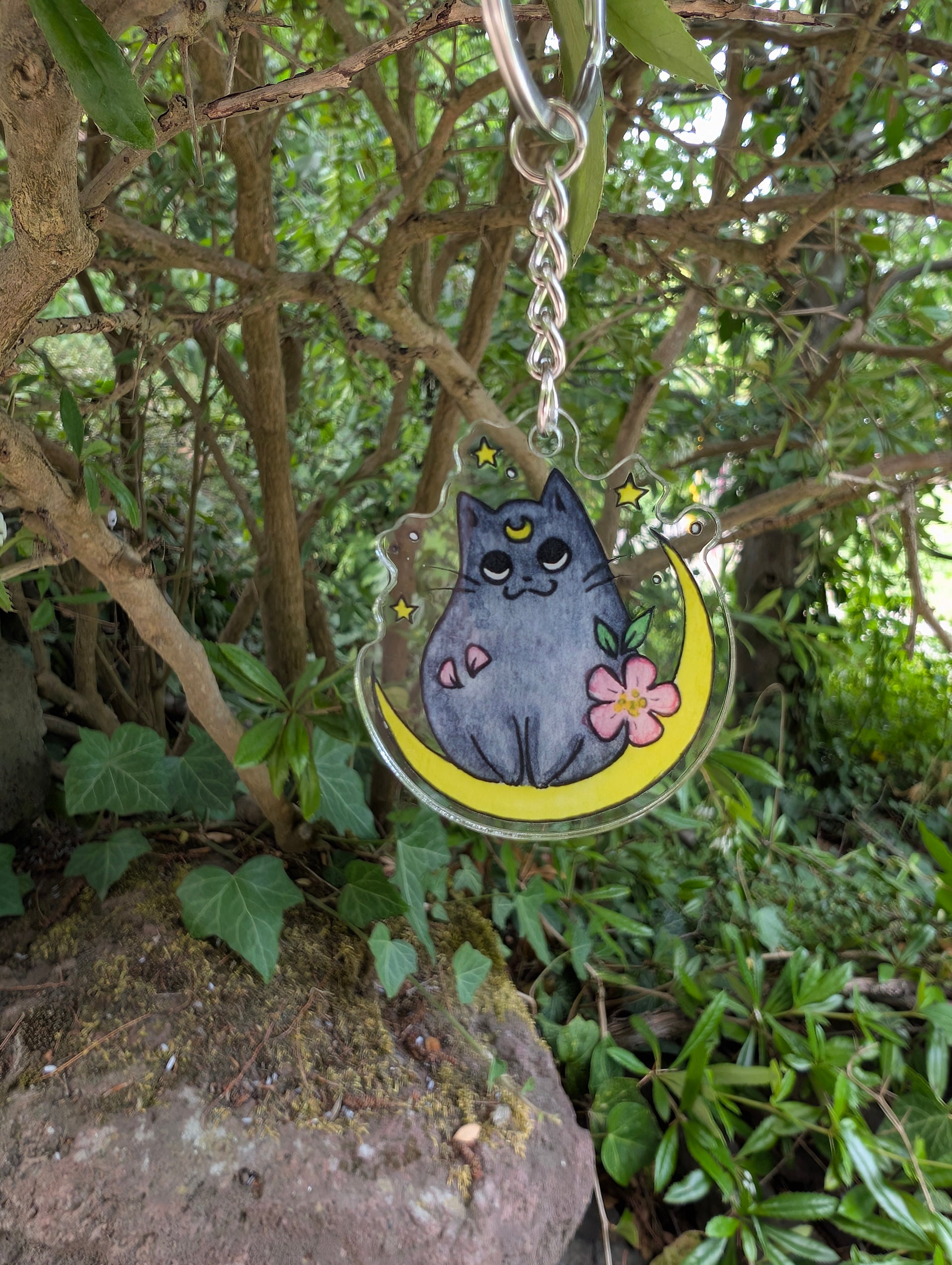 Smyczka z brelokiem - Moon Cat