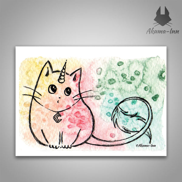 Postcard Green Caticorn