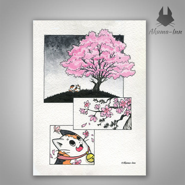 Pocztówka Maneki Neko Sakura