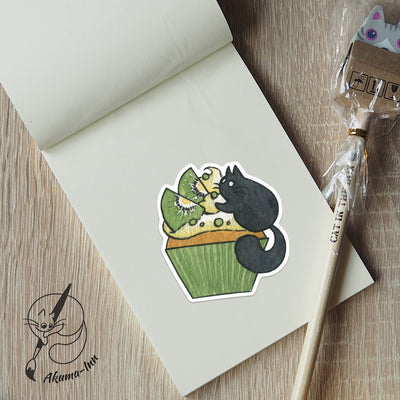 Sticker Cupcake - Kiwi