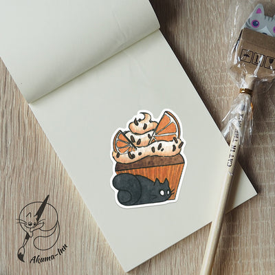 Sticker Cupcake - Orange