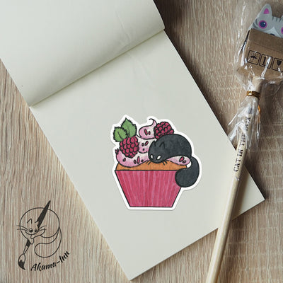 Sticker Cupcake - Raspberry