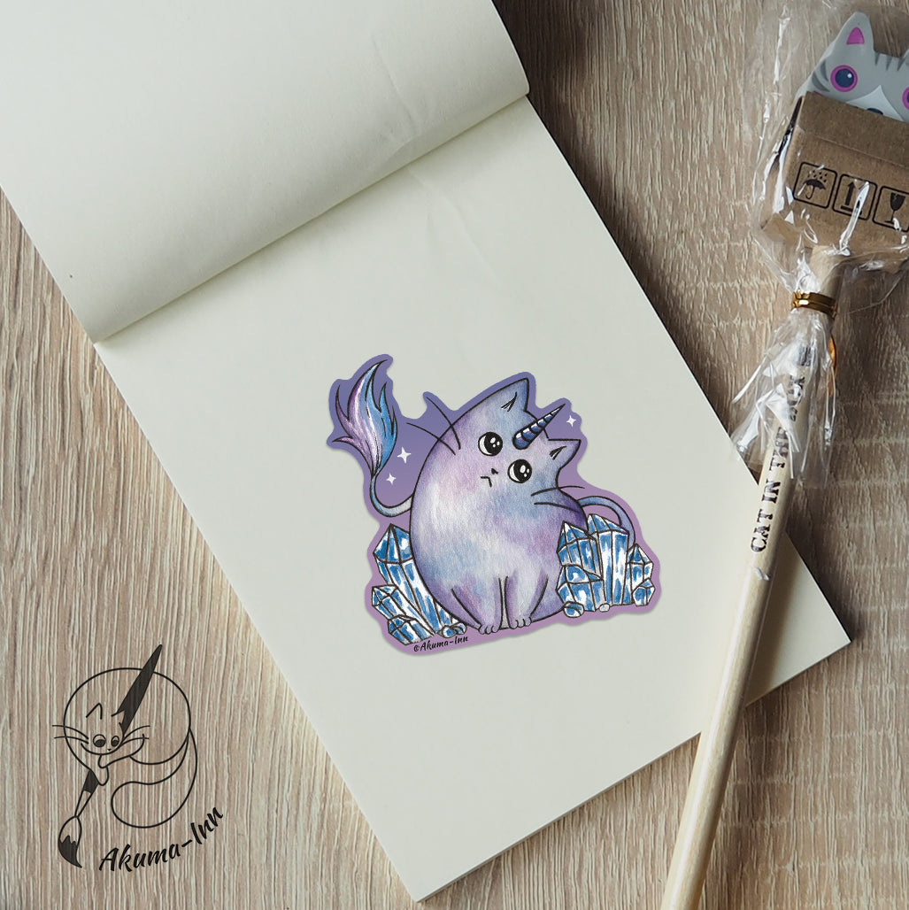 Sticker Caticorn -  Purple-blue