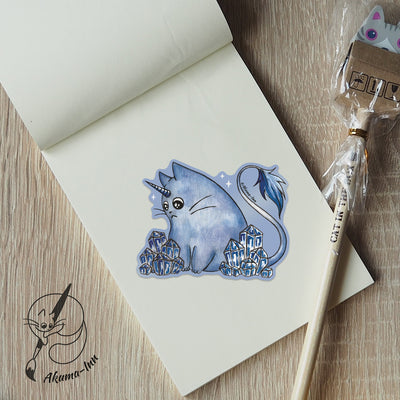 Sticker Caticorn - Blue