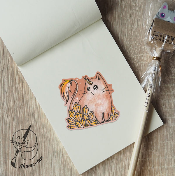 Sticker Caticorn - Orange