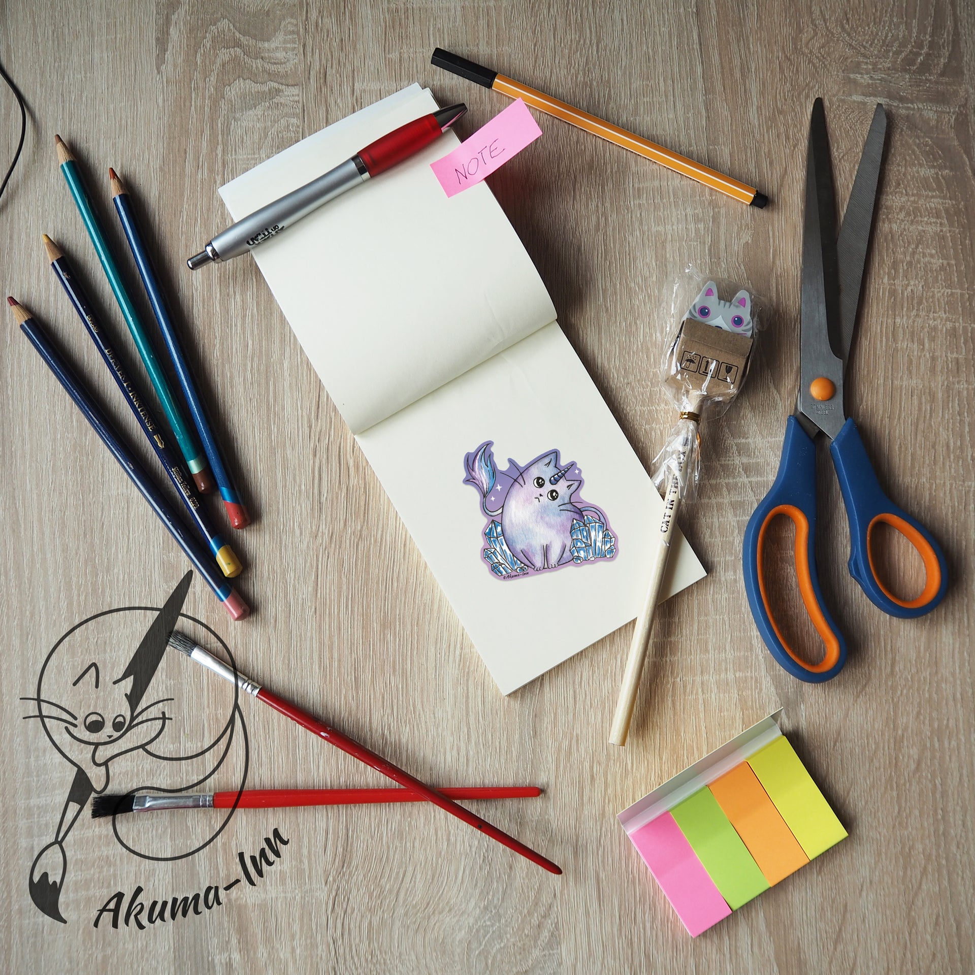 Sticker Caticorn -  Purple-blue