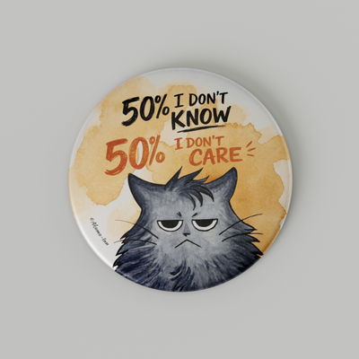 Przypinka Grumpy Cat - 50/50